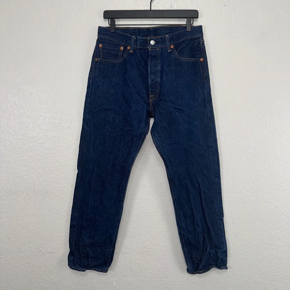 Levi's 501 Straight Jeans Men's 34x32 (fits 30x29)  Blue Denim Cotton Button-fly